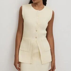 ANNA QUAN Knitted Cotton Sleeveless Cardigan